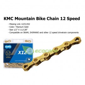 KMC Bicycle Chain 12 speed (Gold) CL552 KMC Bicycle Chain 12 speed (Gold) CL552