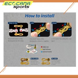 KMC Bicycle Chain 12 speed (Gold) CL552 KMC Bicycle Chain 12 speed (Gold) CL552