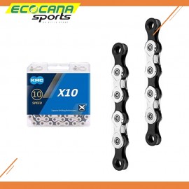 KMC X10 10 Speed Bicycle Chain 116 Links Silver/Black