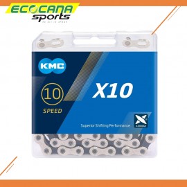 KMC X10 10 Speed Bicycle Chain 116 Links Silver/Black