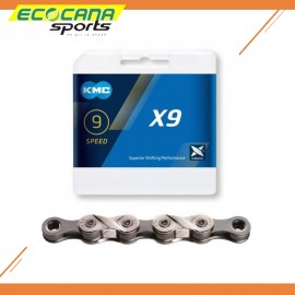 KMC X9 9 Speed Bicycle Chain 116 Links Silver/Gray