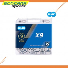 KMC X9 9 Speed Bicycle Chain 116 Links Silver/Gray