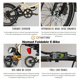 ONEMILE NOMAD 20" FOLDING ELECTRIC BIKE ONEMILE NOMAD 20" FOLDING ELECTRIC BIKE