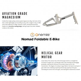 ONEMILE NOMAD 20" FOLDING ELECTRIC BIKE ONEMILE NOMAD 20" FOLDING ELECTRIC BIKE