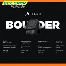 Hakii Boulder Mini Magnetic Clip-On Outdoor Speaker with Bluetooth Mic
